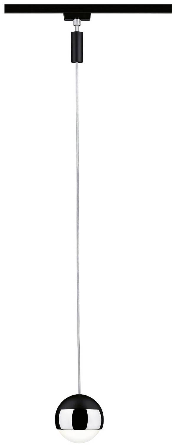 Paulmann Pendel Capsule  230V-railsysteem lamp URail LED vast ingebouwd 6 W LED Zwart (mat), Chroom