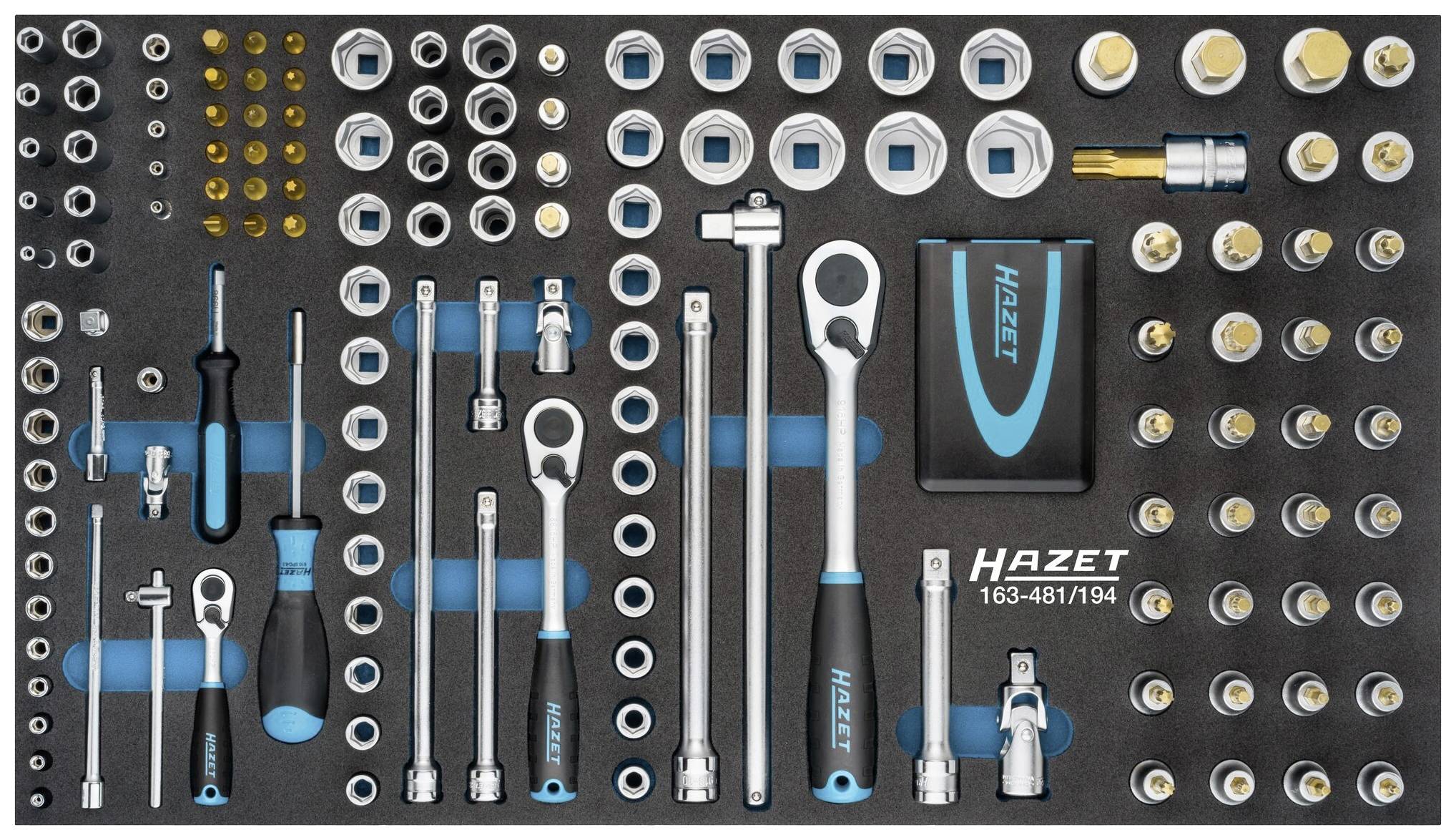 HAZET Dopsleutelset | 1/4 inch (6,3 mm) vierkant hol, 1/2 inch (12,5 mm) vierkant hol, 1/4 inch (6,3 mm) zeskant