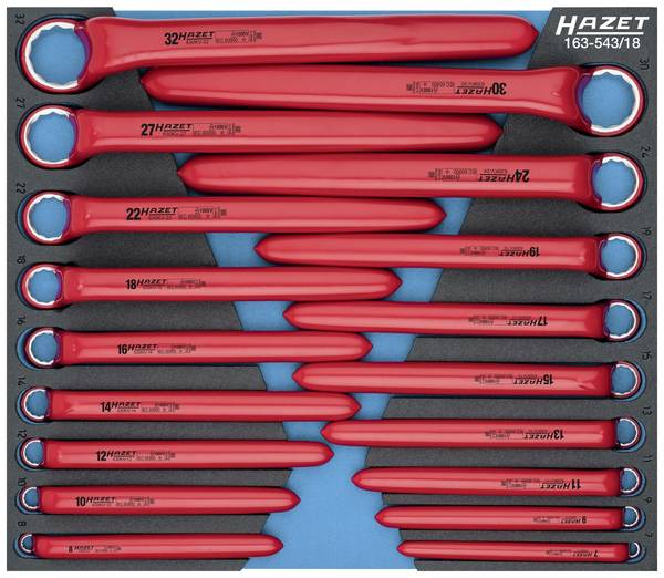 Hazet 163-543/18 163-543/18 Ringsleutelset  Sleutelbreedte (metrisch) 6 - 24 mm