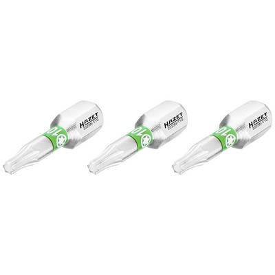'Drie Hazet 2309-V10 schroevendraaier-bits met groene ring en grijze schacht, van links naar rechts gerangschikt.'