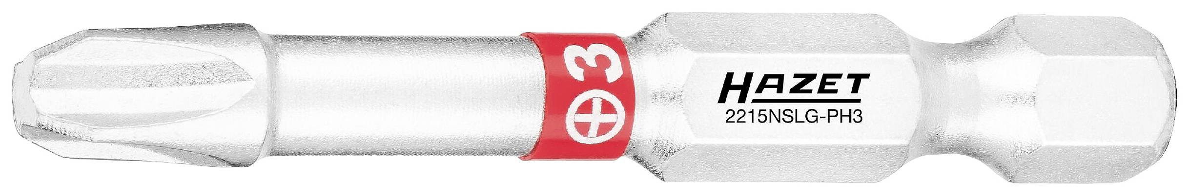 Bitschroevendraaier van Hazet, modelnummer 2216NSLG-PH3, toont een zilver design met rode accenten.