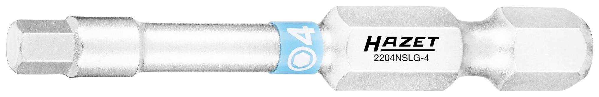 Zilveren Hazet zeskantbit met blauwe ring en opschrift '01 220-ANSLG 4'.