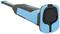 Een blauw-zwart gereedschap met een ergonomische handgreep en een rechthoekig achterste uiteinde. Het ziet er stevig en functiegericht uit.