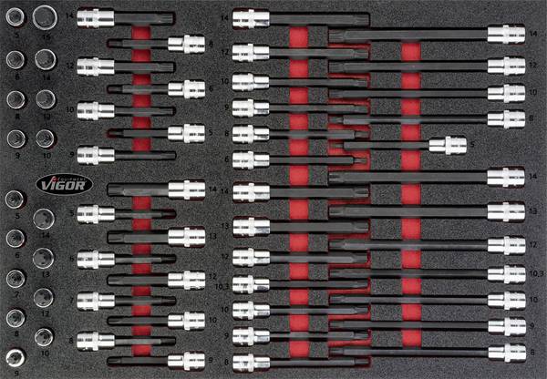 Vigor V4729 V4729 Schroevendraaierbitset  1/2" (12,5 mm)