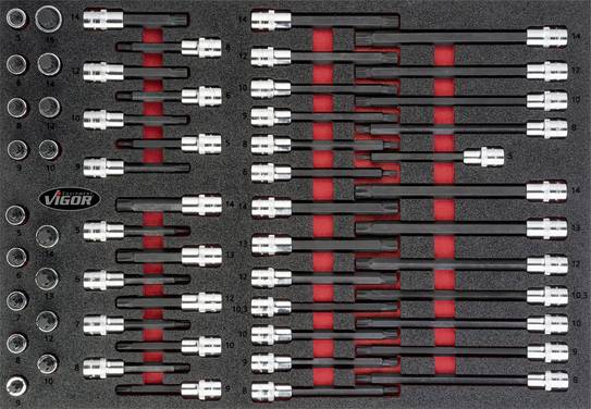 Vigor V4729 V4729 Schroevendraaierbitset  1/2" (12,5 mm)