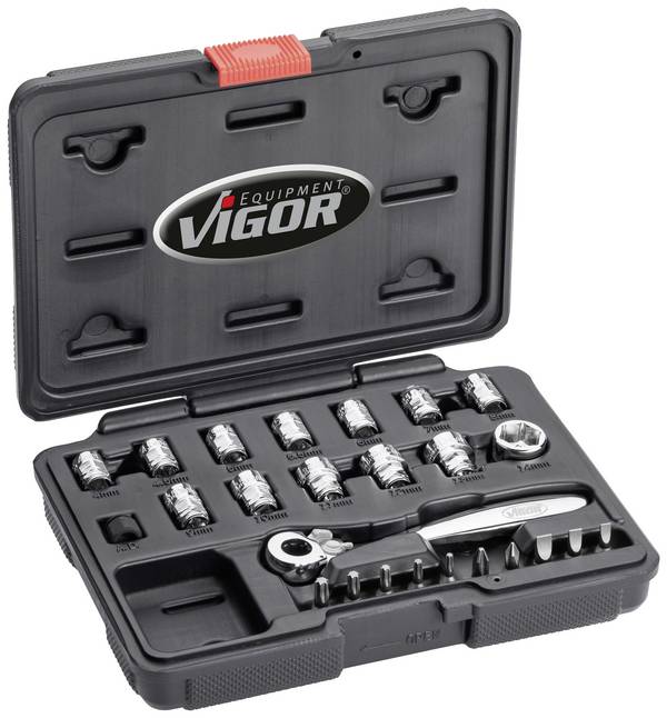 Vigor V5202 V5202 Dopsleutelset  1/4" (6,3 mm)