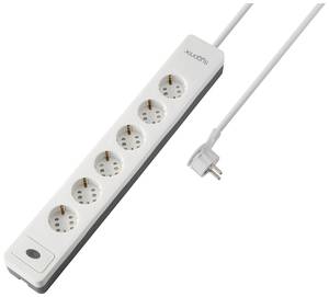 Conrad Sygonix SY-5145332 Stekkerdoos met schakelaar 12-voudig Wit, Grijs Randaarde stekker 1 stuk(s) aanbieding