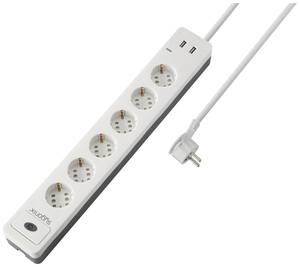 Conrad Sygonix SY-5145334 Stekkerdoos 12-voudig Wit, Grijs Randaarde stekker 1 stuk(s) aanbieding