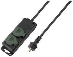 Conrad Sygonix SY-5145338 Stekkerdoos Zwart, Groen Randaarde stekker 1 stuk(s) aanbieding
