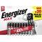 'Energizer MAX AAA 20-pack Batterijen. 100% langer aanhoudende prestatie. Links bovenaan staat "10 jaar houdbaarheid".'