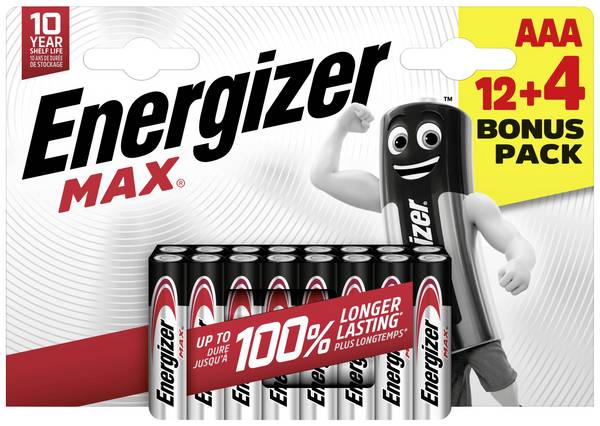 Energizer Max AAA batterij (potlood) Alkaline 1.5 V 16 stuk(s)