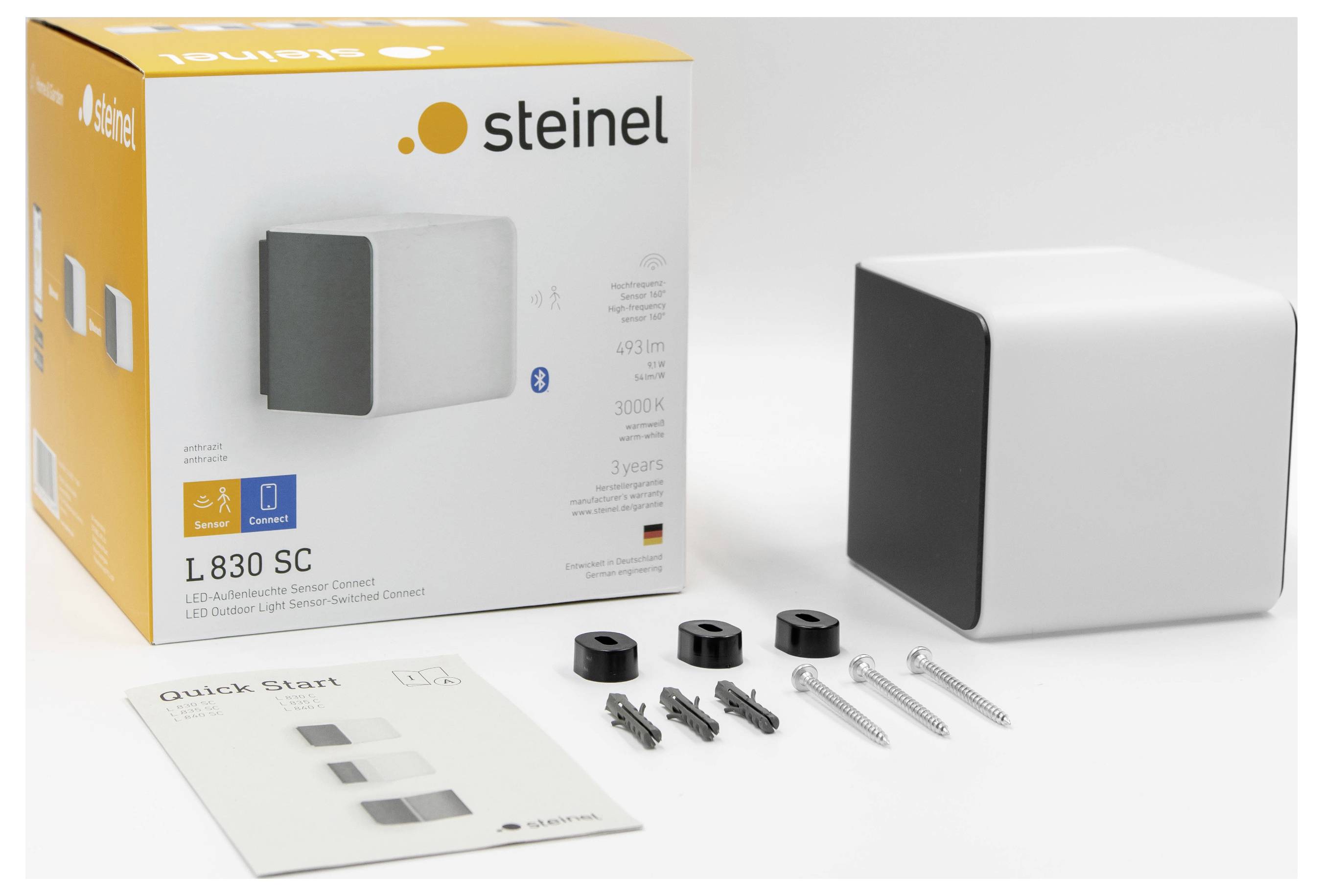 Steinel L 830 SC ANT 055493 Buitenlamp met bewegingsmelder (wand) LED Zonder 9.1 W Antraciet-6
