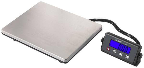 VOLTCRAFT VC-12870875 Platformweegschaal  Weegbereik (max.) 200 kg Resolutie 50 g werkt op batterijen, werkt op het lichtnet RVS