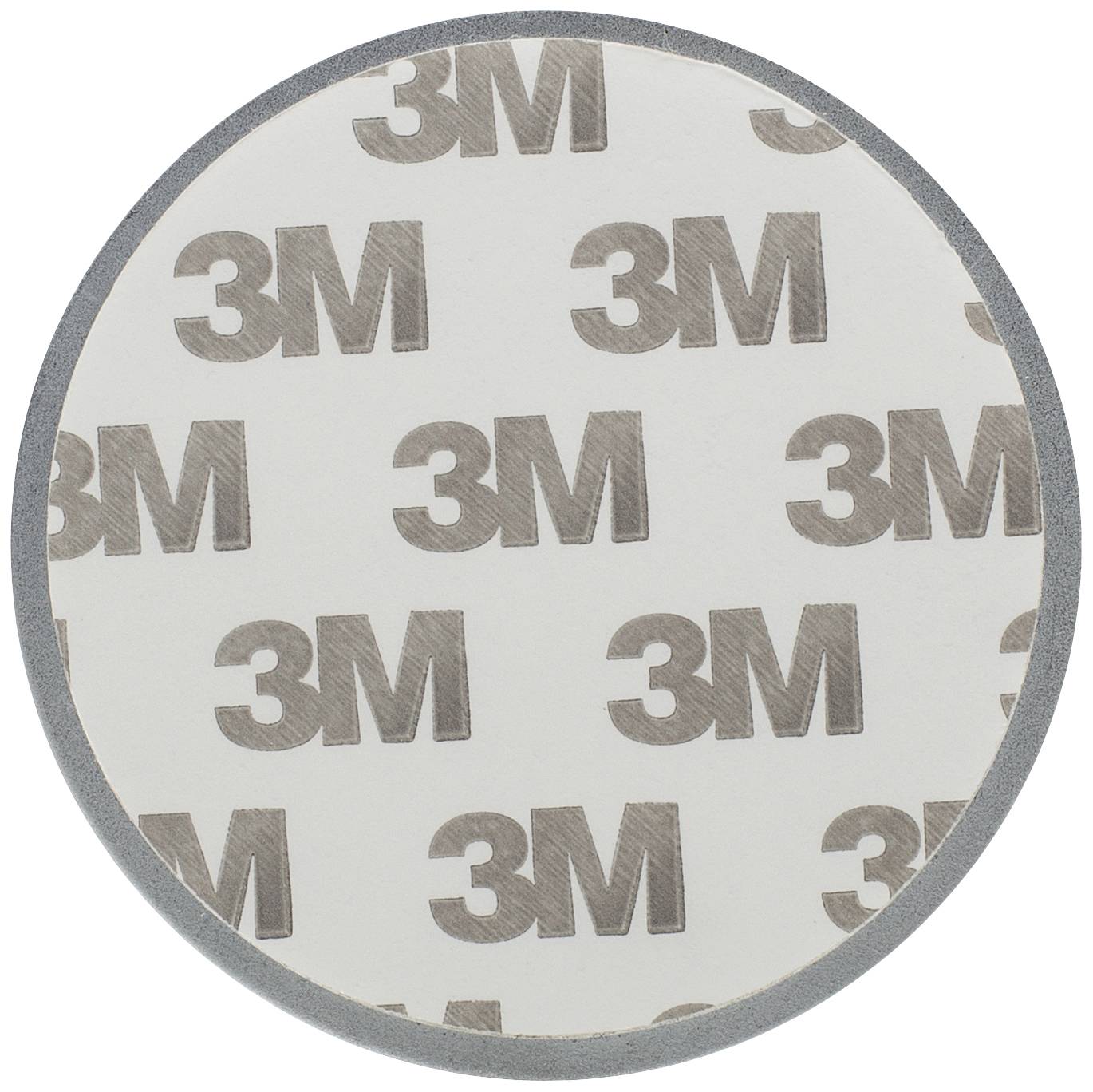 Ronde sticker met herhaald '3M'-logootjespatroon.