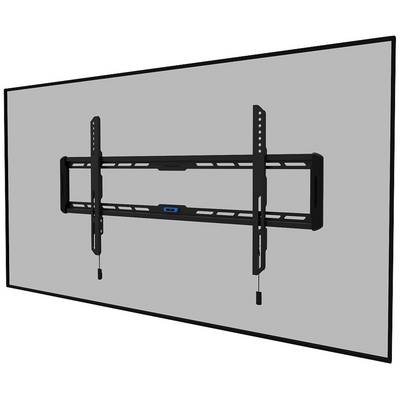 Platte tv-beugel, wandmontage. Zwart, rechthoekig met verstelbare armen. Geschikt voor grote flatscreens.