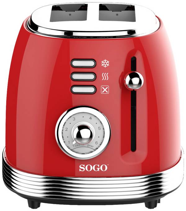 SOGO Human Technology  Broodrooster Controlelampje, Toastfunctie Rood (metallic)