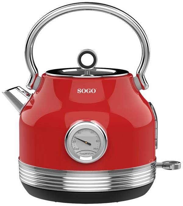 SOGO Human Technology  Waterkoker Snoerloos, Oververhittingsbeveiliging, CoolTouch-behuizing Aantal/Volume: 1.8 l Rood (metallic)