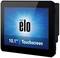 10,1 inch touchscreen-apparaat van Elo met verlichte blauwe achtergrond en centraal logo.