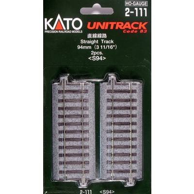 H0 Kato Unitrack 2-111 Rechte rails 94 mm 2 stuk(s)
