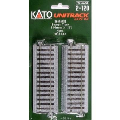 H0 Kato Unitrack 2-120 Rechte rails 114 mm 4 stuk(s)