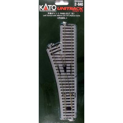 H0 Kato Unitrack 2-840 Wissel, Links 246 mm 1 stuk(s)
