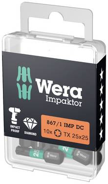 Wera 05057625001  Torx-bit Aandrijving: 1/4" (6,3 mm) Uitvoering: Torx TX 25 25 mm