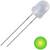 Twee-polige groene LED-diode met lichtgevende punt, symboliseert de werking of functionaliteit van een elektronisch apparaat.