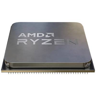 Een AMD Ryzen-processor in close-up toont het logo aan de bovenkant van de chip.