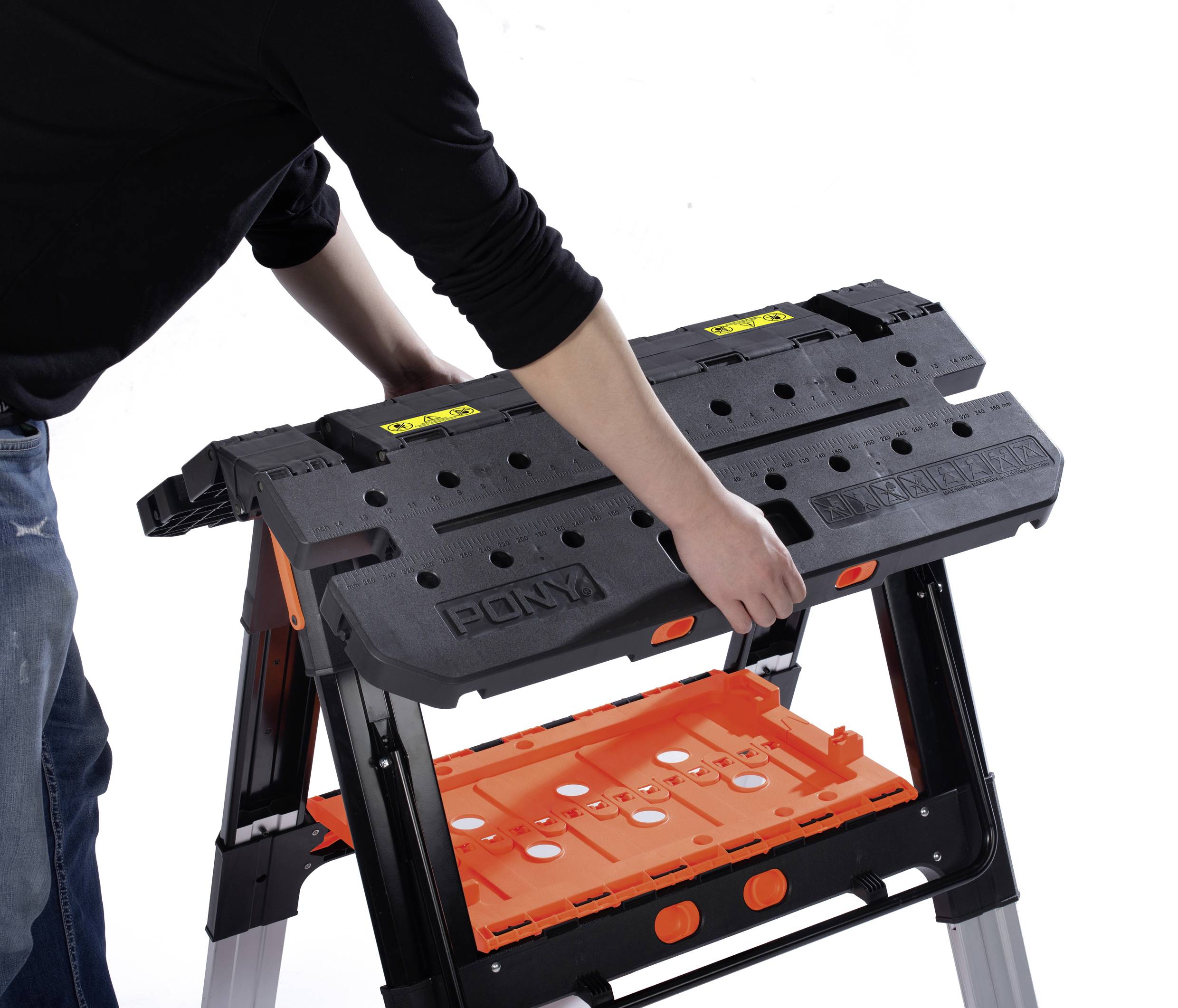 JORGENSEN 60300 Inklapbare werkbank (b x h x d) 788 x 675 x 145 mm Geel-oranje-14