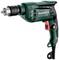 Elektrische boormachine van Metabo, model BE 650, in groen met ergonomische handgreep en metalen boorkop.