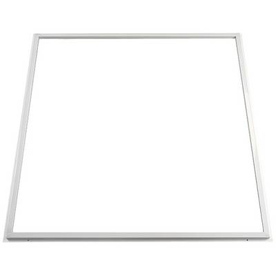 Een vierkant LED-paneel met een witte rand, geschikt voor plafondmontage, biedt gelijkmatige, energiezuinige verlichting.