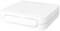 Een wit, vierkant apparaat met afgeronde hoeken en een verdiepte voorkant.