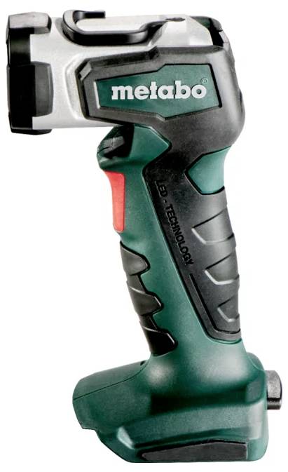 Een snoerloze Metabo-gereedschap met een groen-zwarte greep, gebruikt voor bouw- of reparatiewerkzaamheden.