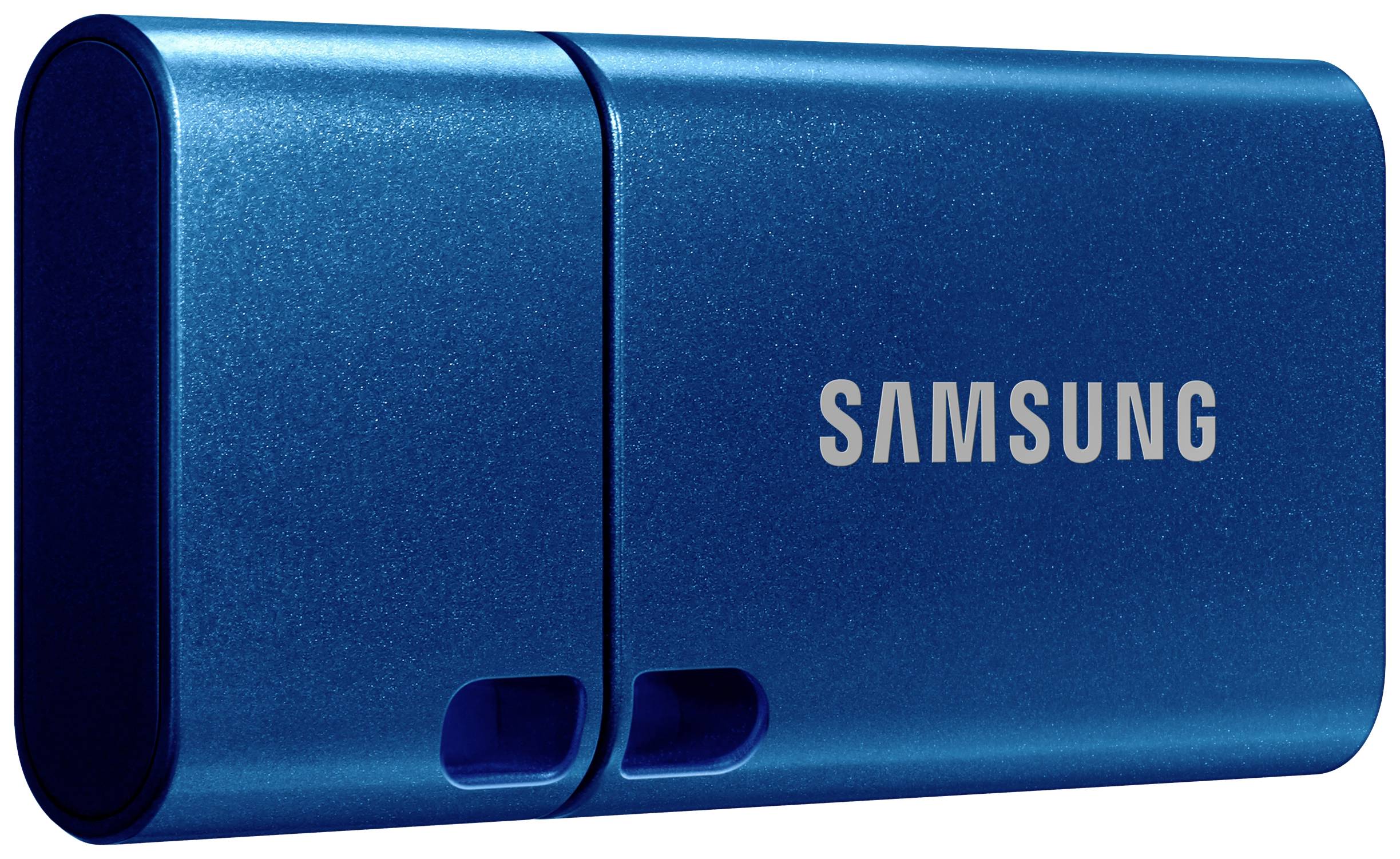Externe harde schijf van Samsung in het blauw, compact en draagbaar.
