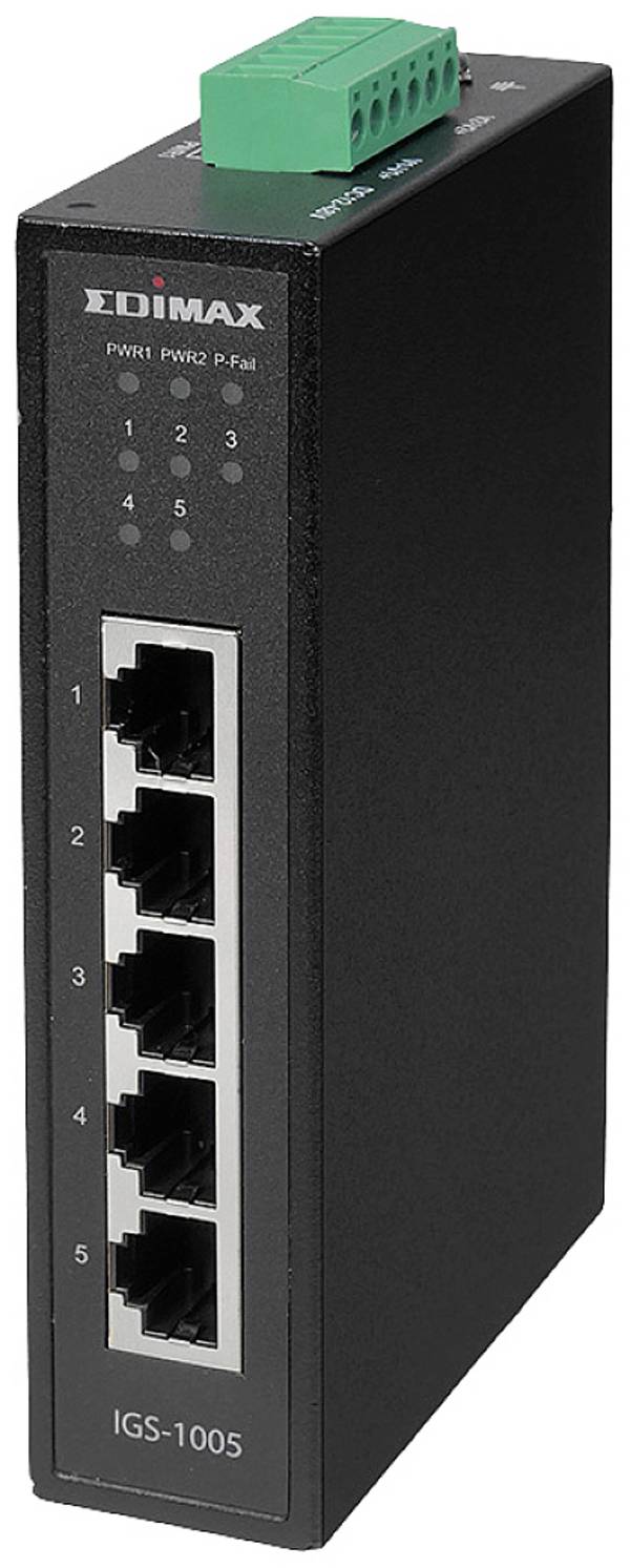 EDIMAX IGS-1005 IGS-1005 Industrial Ethernet Switch  1 GBit/s PoE-functie