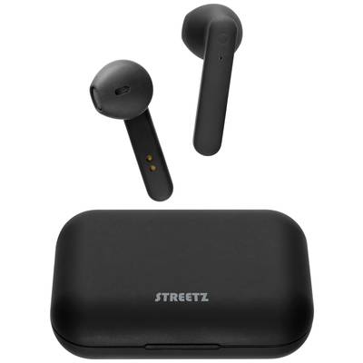 STREETZ TWS-104 In Ear headset   Bluetooth Stereo Zwart  Indicator voor batterijstatus, Headset, Oplaadbox, Touchbesturi
