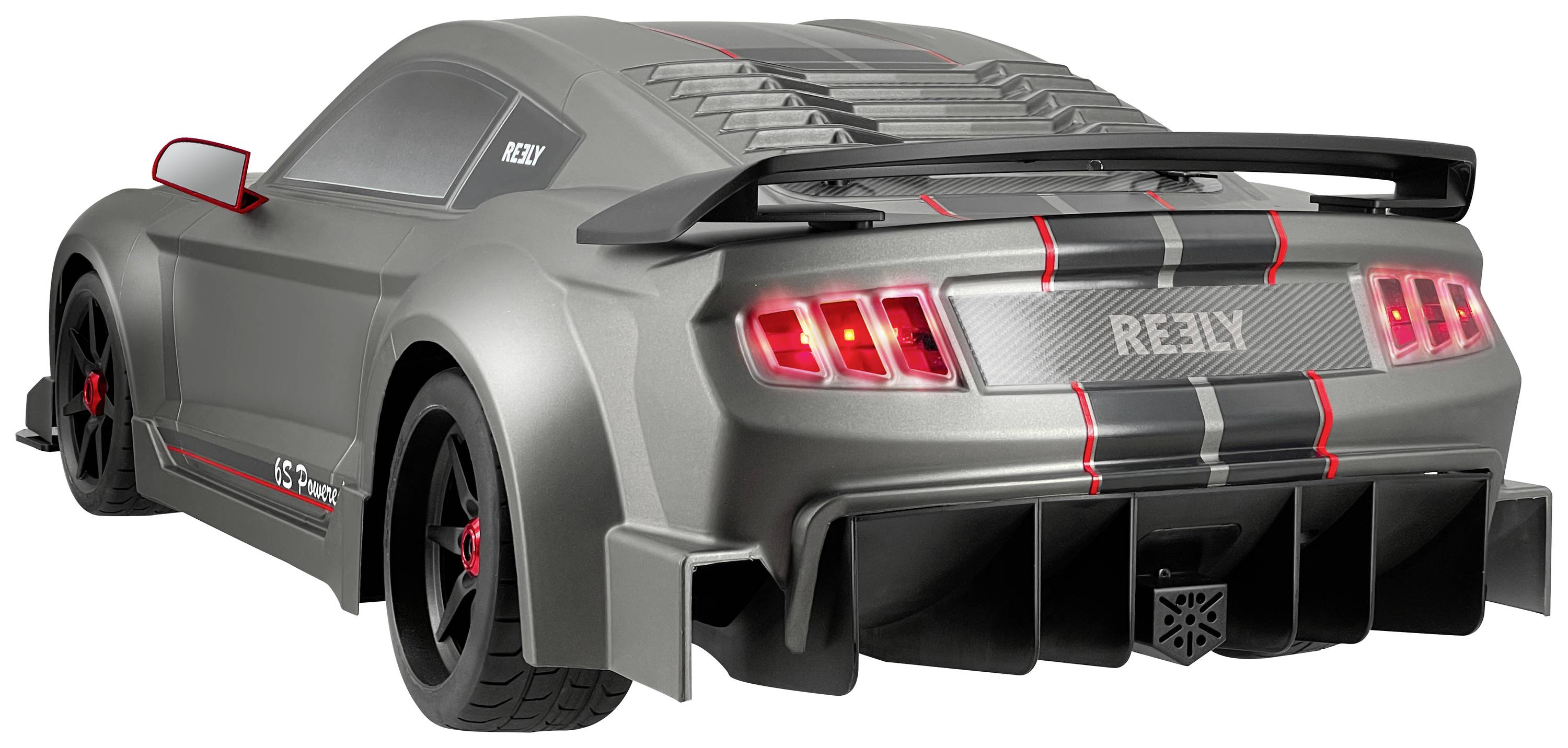 Reely 1:7 RC auto Elektro Straatmodel Deathwatcher XL 6S Mat grijs Brushless 4WD RTR 2,4 GHz Met lichteffect, Deels voor-1