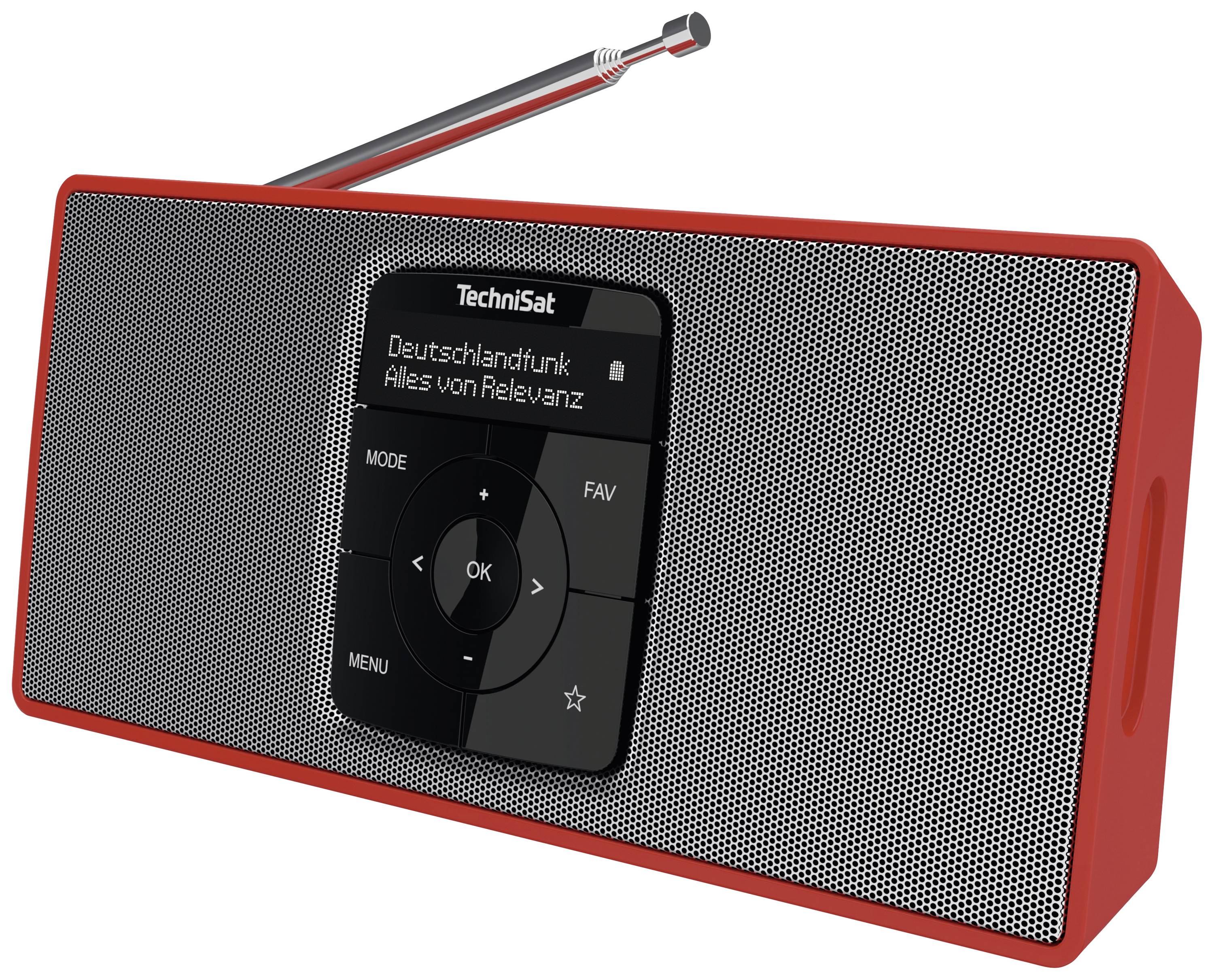 TechniSat DIGITRADIO 2 S Zakradio DAB+, VHF (FM) Bluetooth Wekfunctie, Oplaadbaar Rood, Zilver-1