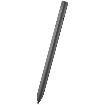 Grijze digitale pen met de opdruk 'Dell' langs de schacht, geschikt voor gebruik met compatibele touchscreen-apparaten.