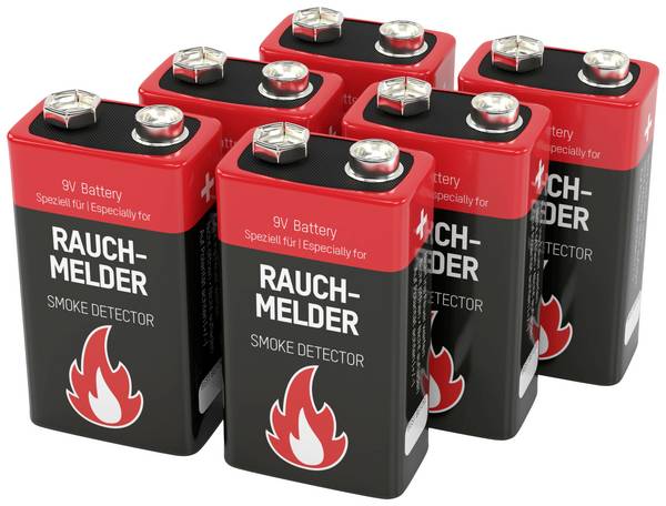 Ansmann Rauchmelderbatterie 9V batterij (blok) Alkaline 9 V 6 stuk(s)