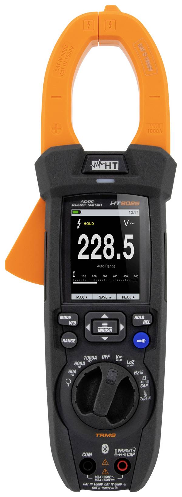 HT Instruments HT9025 Stroomtang Digitaal Datalogger, LoZ, Grafisch display CAT III 1000 V, CAT IV 600 V, CAT II 1500 V Weergave (counts): 6000