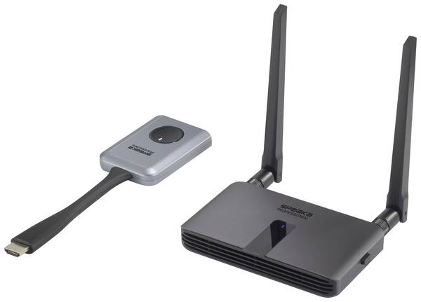 SpeaKa Professional SP-WTR-400 Draadloze HDMI-set 30 m 2.4 GHz, 5 GHz 1920 x 1080 Pixel Veilige draadloze overdracht