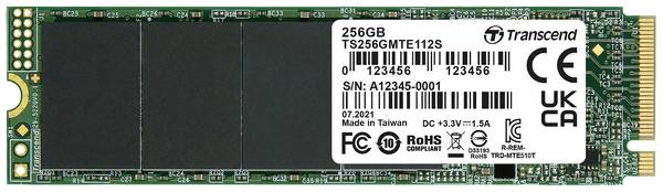 Transcend 112S 256 GB NVMe/PCIe M.2 SSD 2280 harde schijf PCIe NVMe 3.0 x4 Retail TS256GMTE112S
