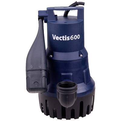 Een blauwe waterpomp met het opschrift 'Vectis600' op de voorkant, geschikt voor gebruik in huis- of tuinprojecten.