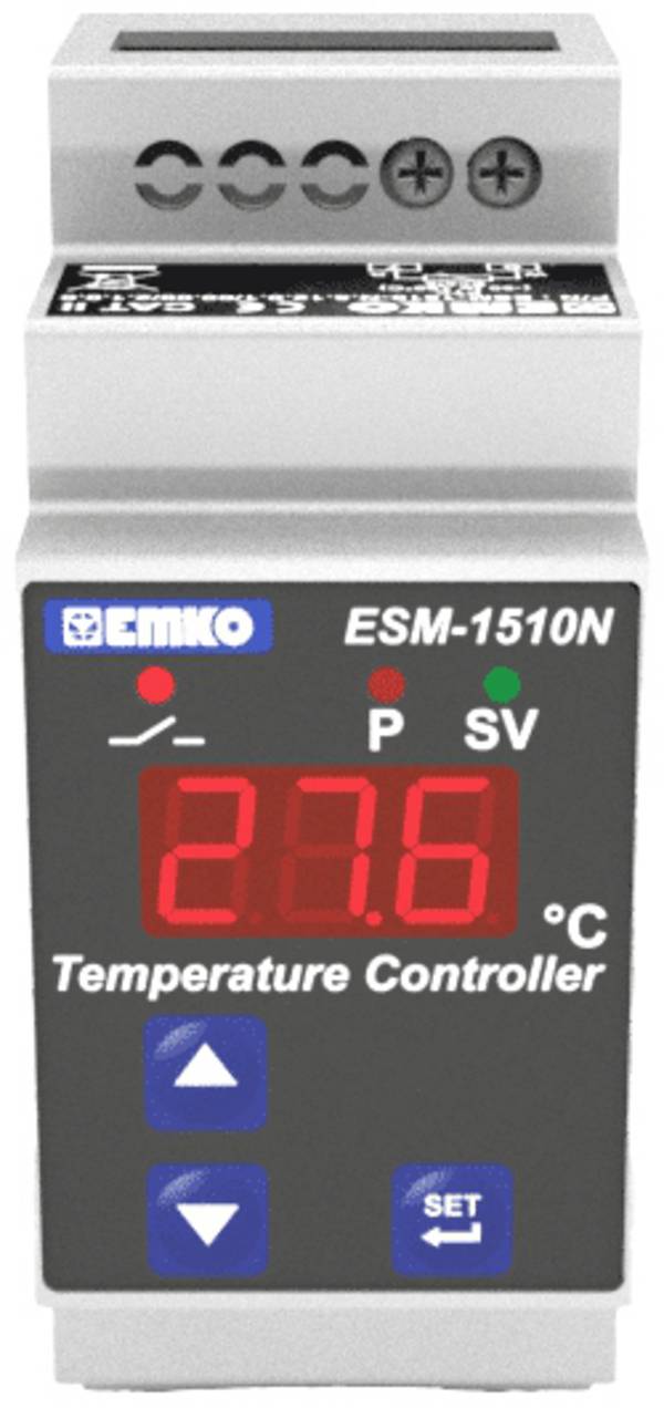 Emko ESM-1510-N Tweestandenregelaar Temperatuurregelaar J -50 tot 800 °C Relais 10 A (l x b x h) 61.2 x 35 x 90 mm