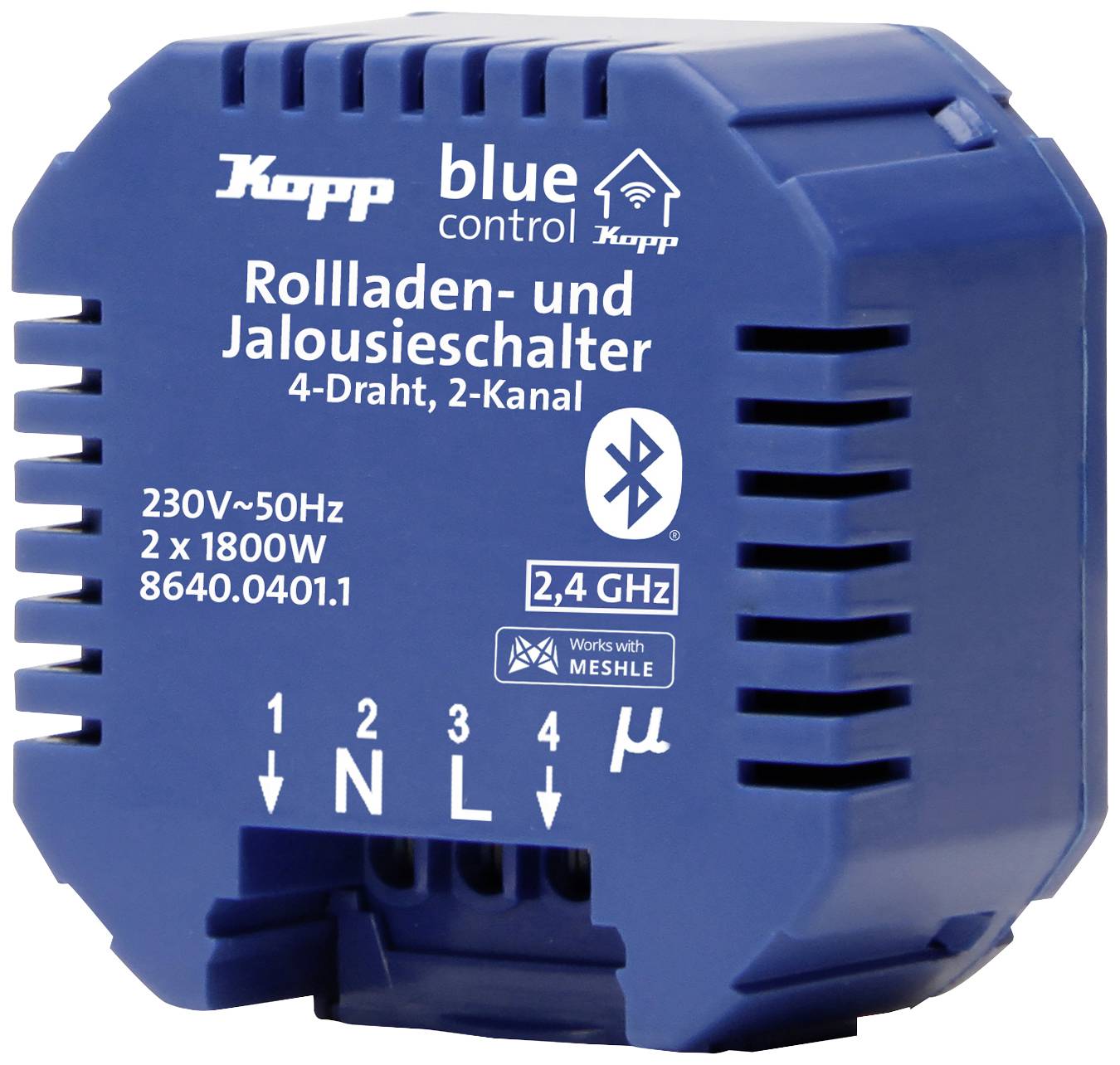 BC - inbouw serie- of jalouzieschakelaar 2-kanaals 4-draads - blauw