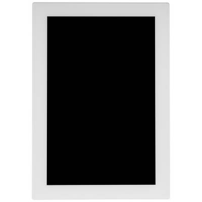 Een leeg fotolijstje met een zwart rechthoek erbinnen op een witte achtergrond.
