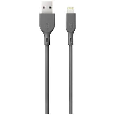 GP Batteries USB-laadkabel USB 2.0 USB-A stekker, Apple Lightning stekker 1.00 m Grijs  GPCBCl1NGYUSB160