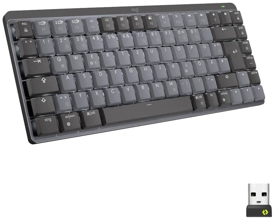 Logitech MX Mechanical Mini Toetsenbord Draadloos QWERTZ, Zwitsers Grijs-0