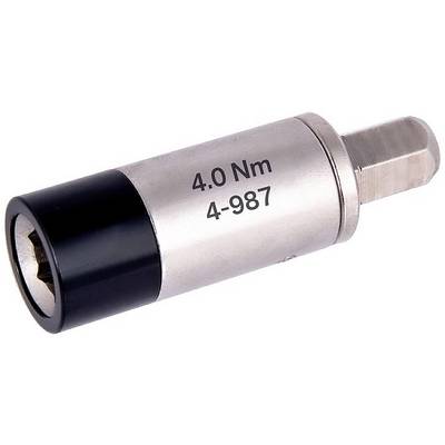 Draaimomentadapter met opschrift '4.0 Nm 4-987', gebruikt voor nauwkeurige meting en instelling van aanhaalmoment.